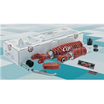 Kit "SPORT TUNING" composto da ammortizzatore anteriore e posteriore tamponi, silent block e bullone per vespa 50, Primavera, ET3