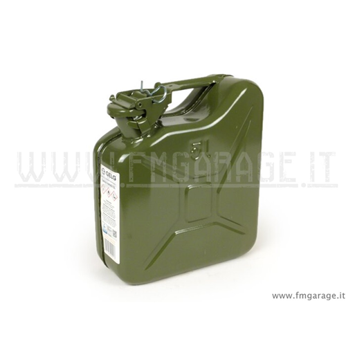 Tanica benzina lt. 5 in acciaio verde per portapacchi Vespa