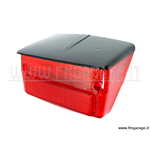 Corpo luminoso fanale posteriore rosso con tettuccio nero per Vespa 50 Special