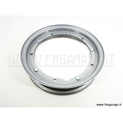 Cerchio ruota in ferro scomponibile per pneumatici 3.00/3.50 x 10" grigio per Vespa PX, PE, PK,  LML, GT, GTR, GL, TS, GS, Rally, Sprint, Sprint Veloce