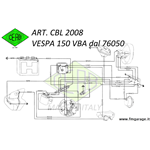 Cablaggio Impianto Elettrico per Vespa 150 VBA1 con telaio fino dal 76049 -> 146000