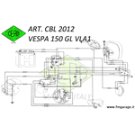 Cablaggio Impianto Elettrico per Vespa 150 GL (VLA1) con batteria