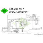 Cablaggio Impianto Elettrico per Vespa 160 GS (VSB1 con telaio dal 36001)