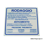 Adesivo Vespa "Rodaggio 2%"  blu piccolo per Vespa Rally 180/200